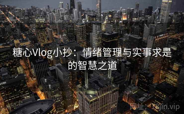 糖心Vlog小抄:情绪管理与实事求是的智慧之道 糖心Vlog小抄:情绪管理与实事求是的智慧之道