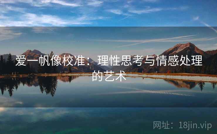 爱一帆像校准：理性思考与情感处理的艺术