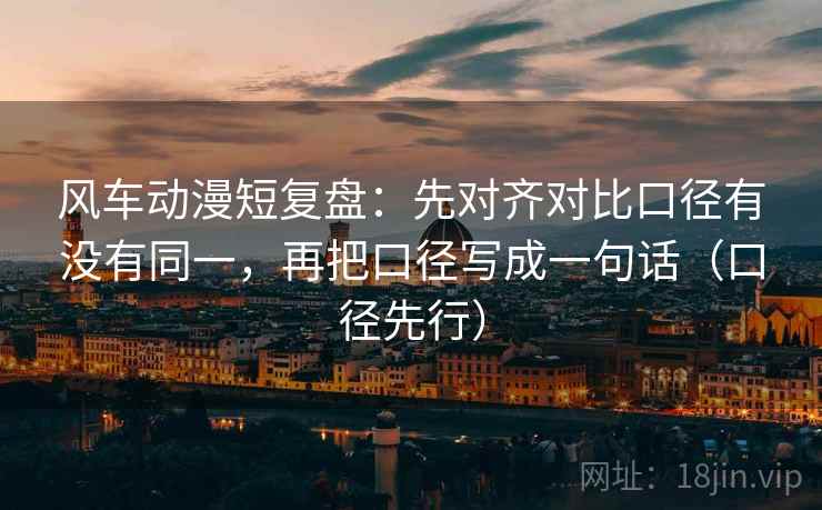风车动漫短复盘：先对齐对比口径有没有同一，再把口径写成一句话（口径先行）