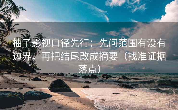 柚子影视口径先行：先问范围有没有边界，再把结尾改成摘要（找准证据落点）