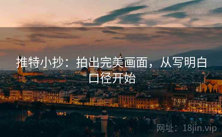 推特小抄：拍出完美画面，从写明白口径开始